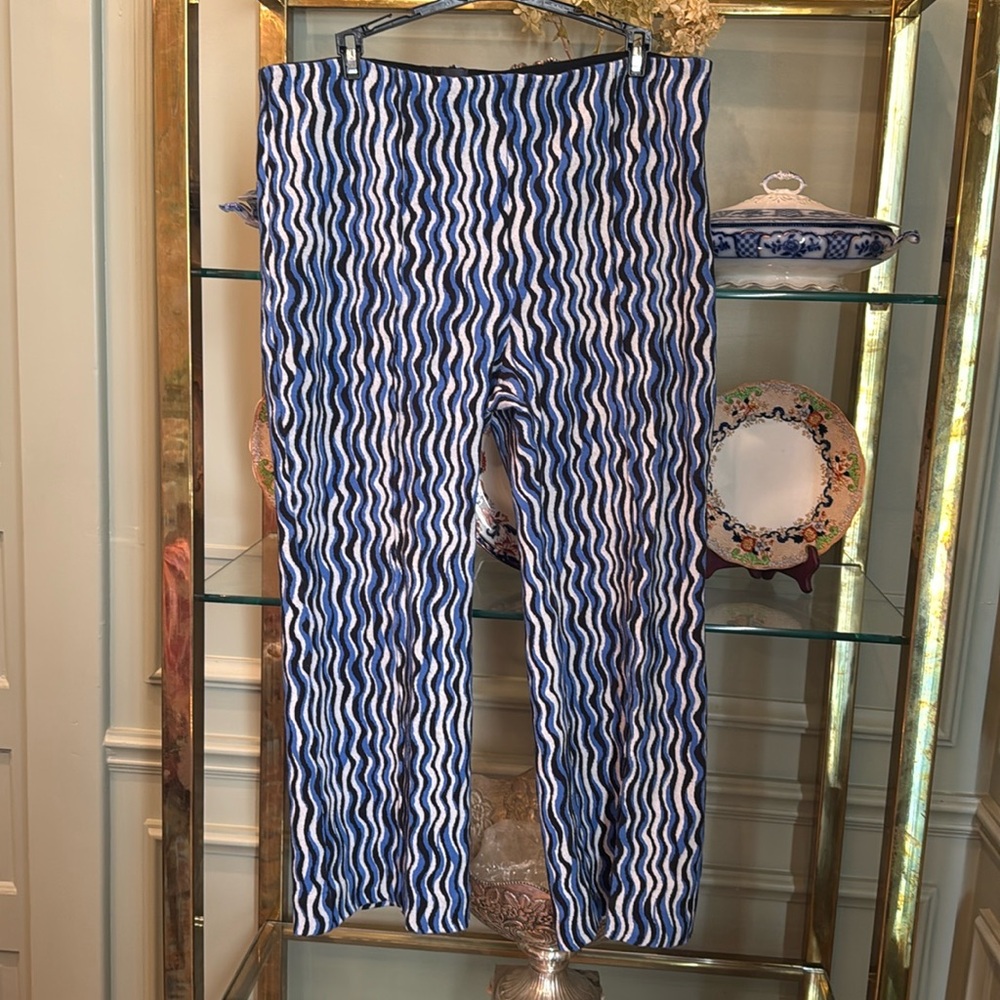 The most fun pants EVER! Maeve cropped ankle knit pattern pull on pants sz xl